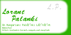 lorant palanki business card